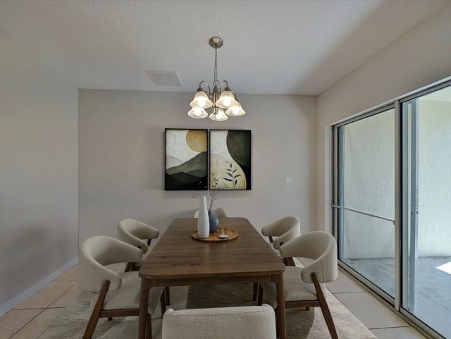 Dining area by the patio door